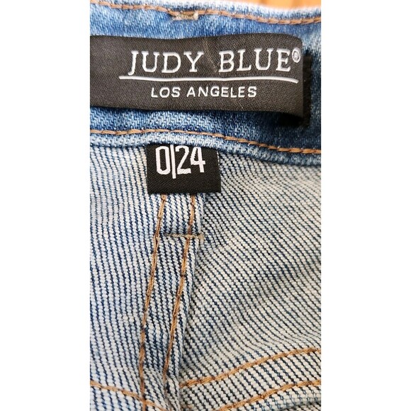 Judy Blue Women’s Jeans Size 0 / 24 Distressed Straight Leg 00s Vintage Wash - Picture 4 of 16